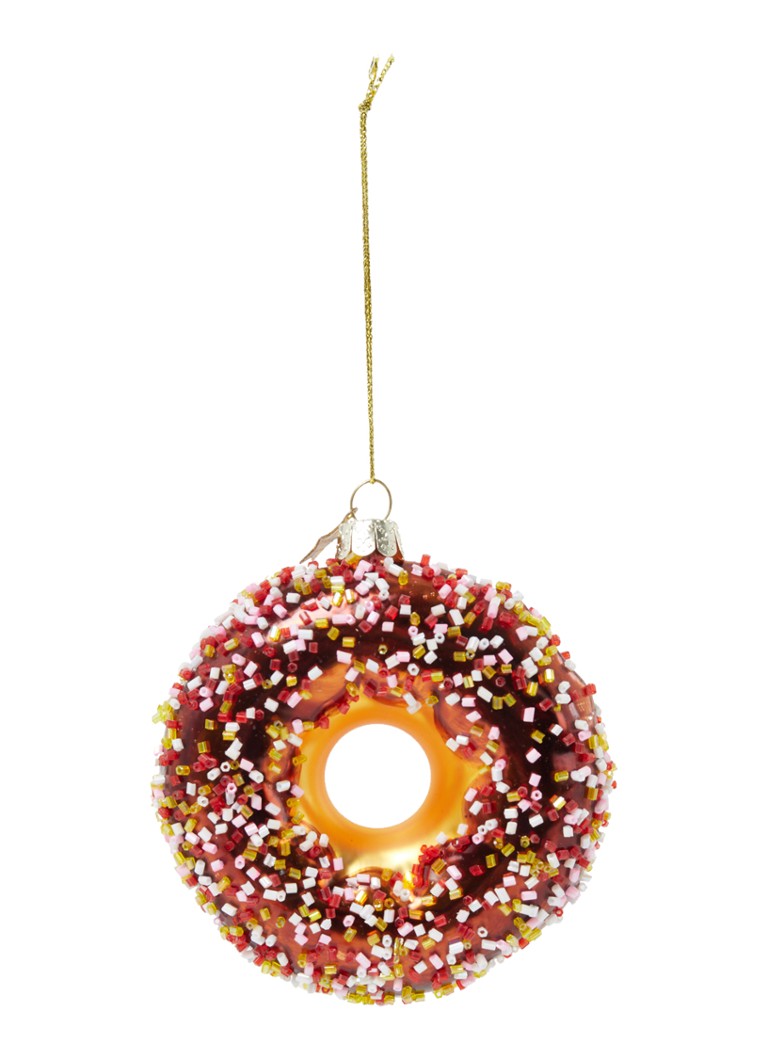 Vondels - Brown Donut Decoration kersthanger 11 cm - Donkerbruin