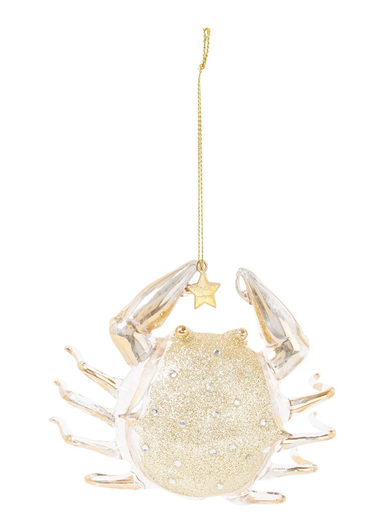 Vondels - Crab kersthanger 9 cm - Goud