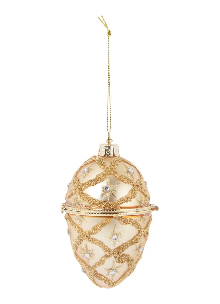 Vondels - Decorated Faberge Egg kersthanger 10 cm - Goud