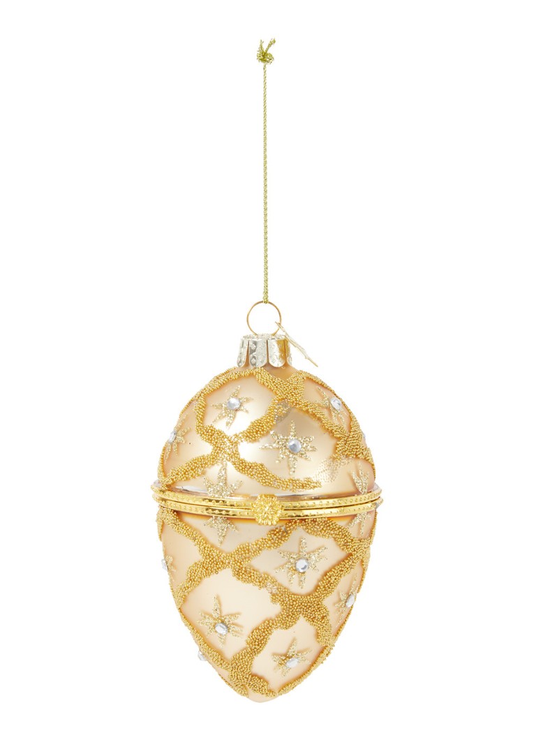 Vondels - Decorated Faberge Egg kersthanger 10 cm - Goud