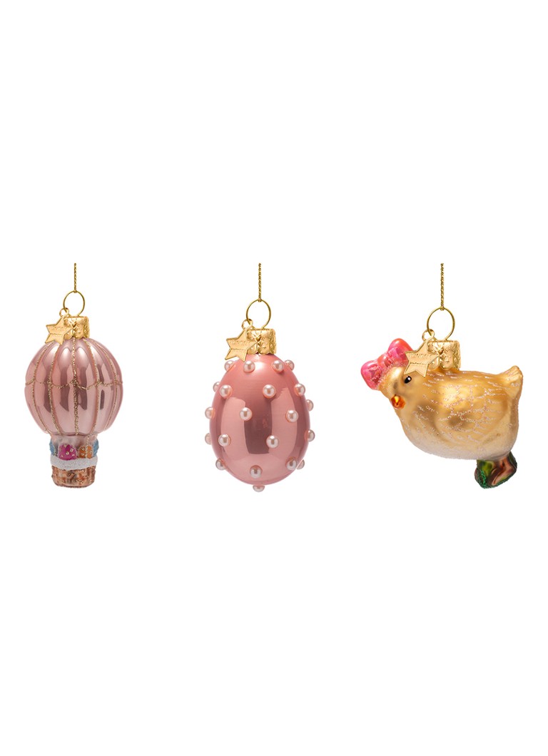 Vondels - Easter decoratiehangers 6 cm set van 3 - Multicolor