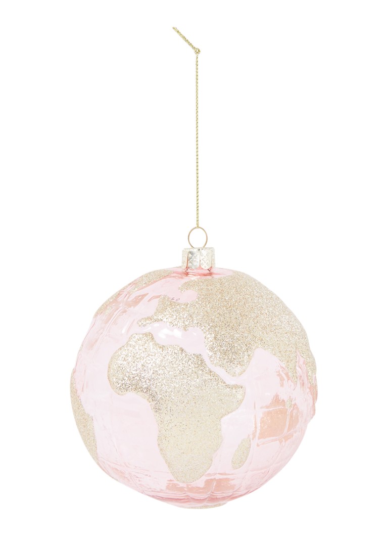 Vondels - Globe kerstbal 10 cm - Zalmroze