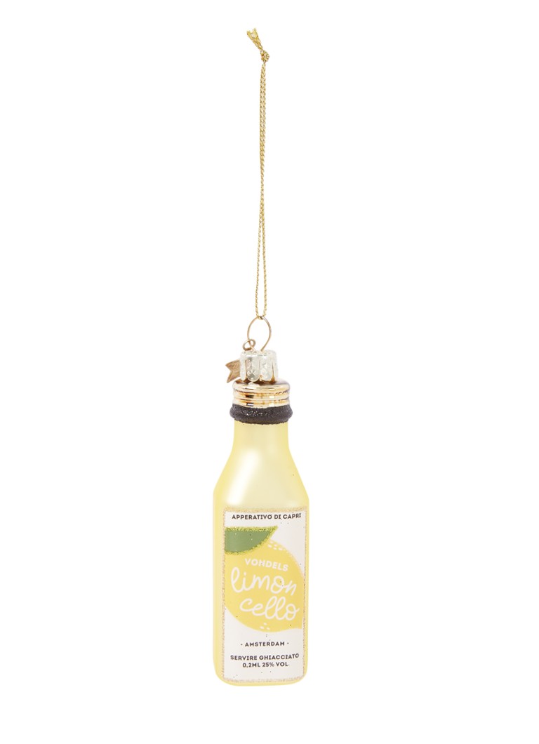 Vondels - Limoncello Bottle kersthanger 10,5 cm - Geel