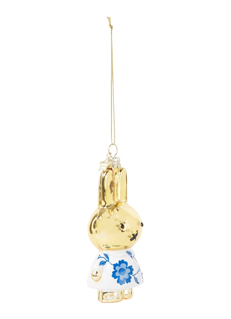 Vondels - Nijntje Delft Blue Dress kersthanger 11 cm - Goud