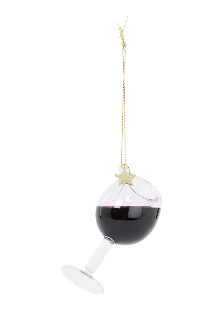 Vondels - Red Wine Glass kersthanger 7,5 cm - Bordeauxrood