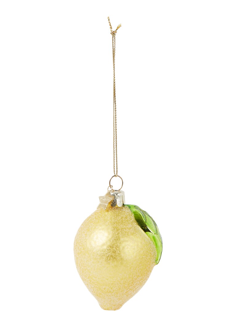 Vondels - Yellow Lemon Leaf kersthanger 8 cm - Geel