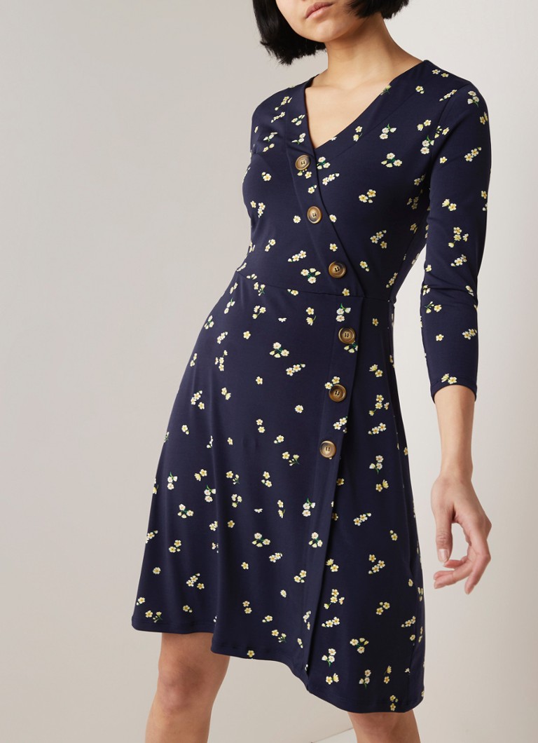 Warehouse A Lijn Jurk Met Bloemendessin En Decoratieve Knopen De