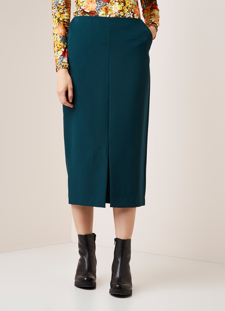 Warehouse - Kokerrok met split - Donkergroen