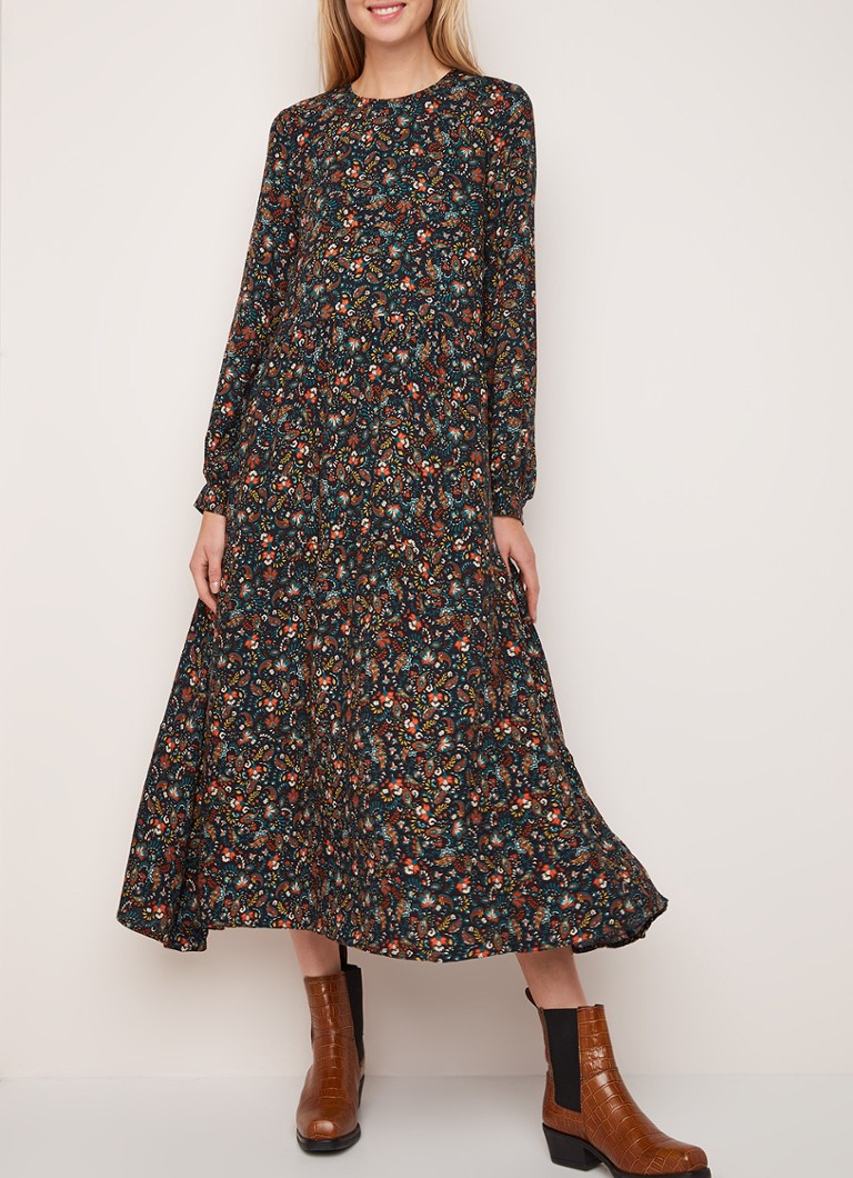 Warehouse - Maxi-jurk met bloemendessin en keyhole - Multicolor