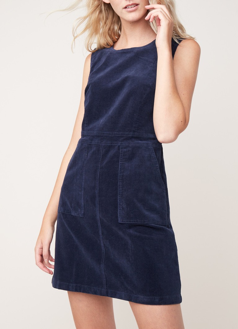 Warehouse Mini Jurk Van Corduroy Royalblauw De Bijenkorf