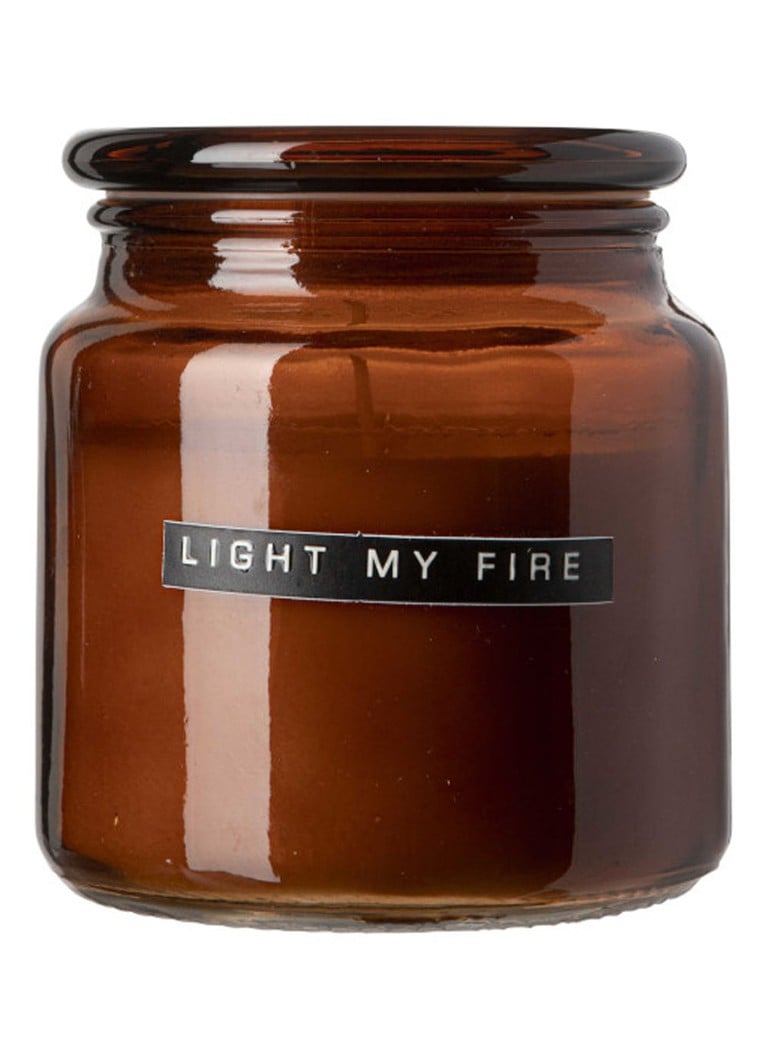 Wellmark - Light my Fire - Cedarwood geurkaars 300 gram - Cognac