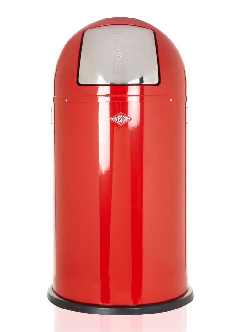 Voorzien Vruchtbaar vergeetachtig Wesco Prullenbak Pushboy 50 liter, rood • Rood • de Bijenkorf