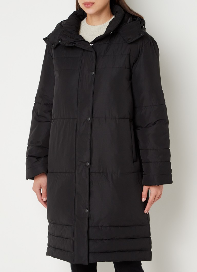 Whistles - Becky longline puffer met capuchon - Zwart