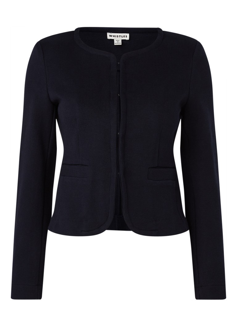 Whistles Blazer van jersey met structuur • Donkerblauw • de Bijenkorf
