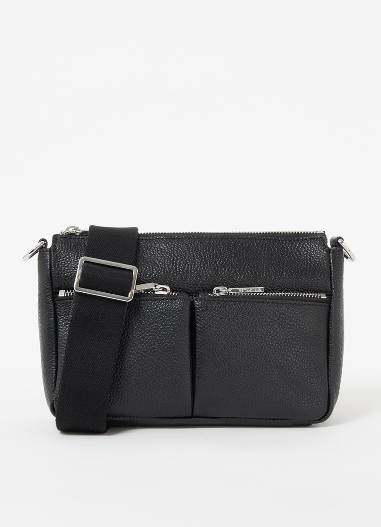 Whistles Cash crossbodytas van leer • Zwart • de Bijenkorf
