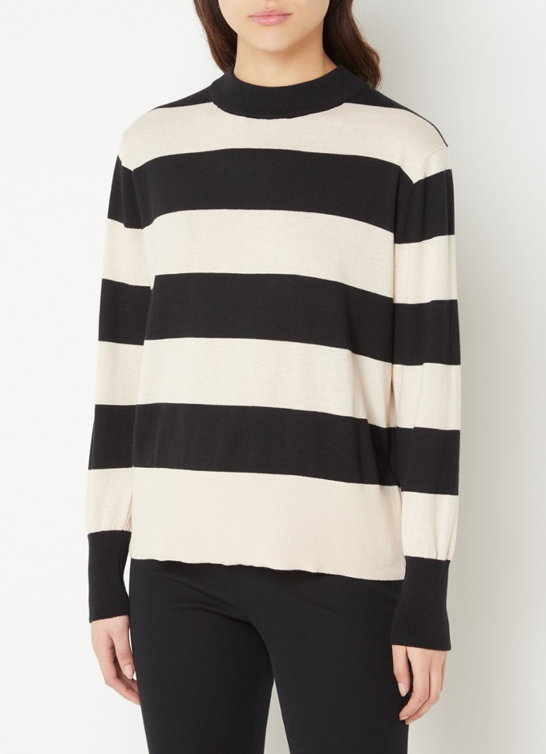 Whistles Fijngebreide trui met streepprint • Beige • de Bijenkorf