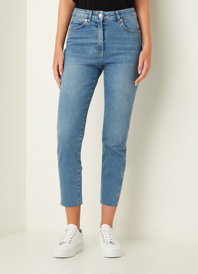 Whistles High waist slim fit cropped jeans met medium wassing • Indigo