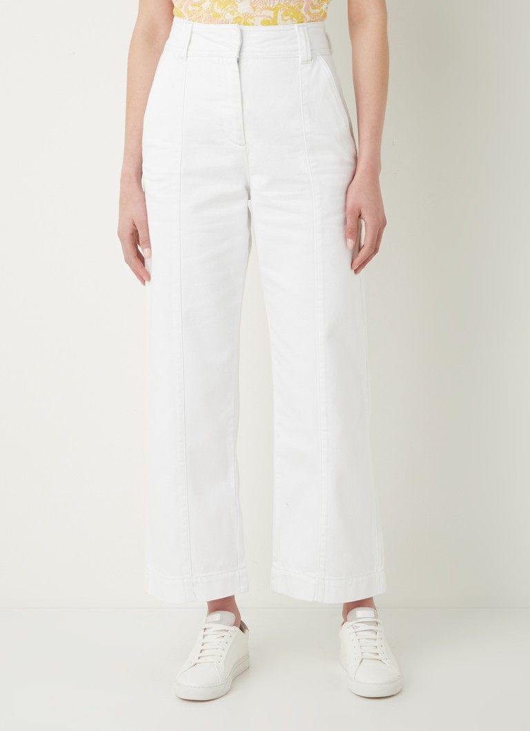 Whistles High waist wide fit cropped jeans met steekzakken • Wit • de