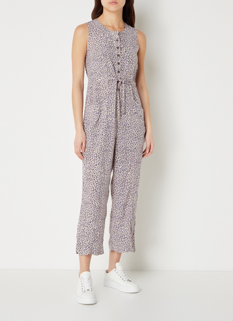 Whistles Jess jumpsuit met luipaard print en opgestikte zakken • Lila