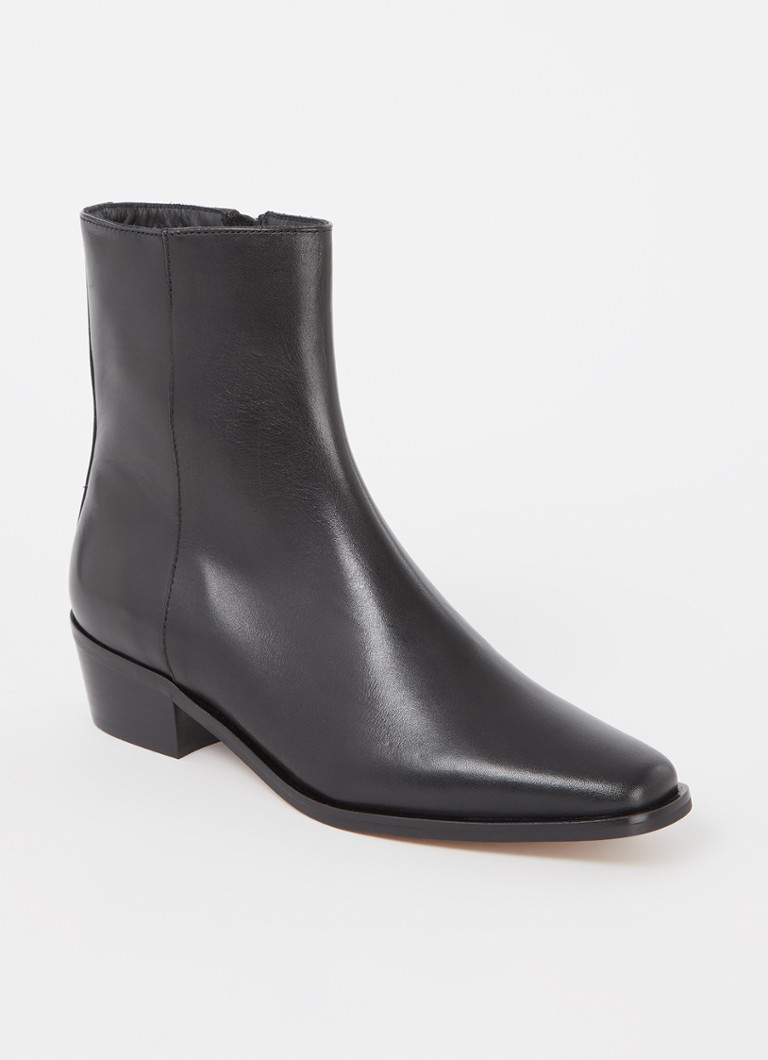 Whistles Kara enkellaars van leer • Zwart • de Bijenkorf