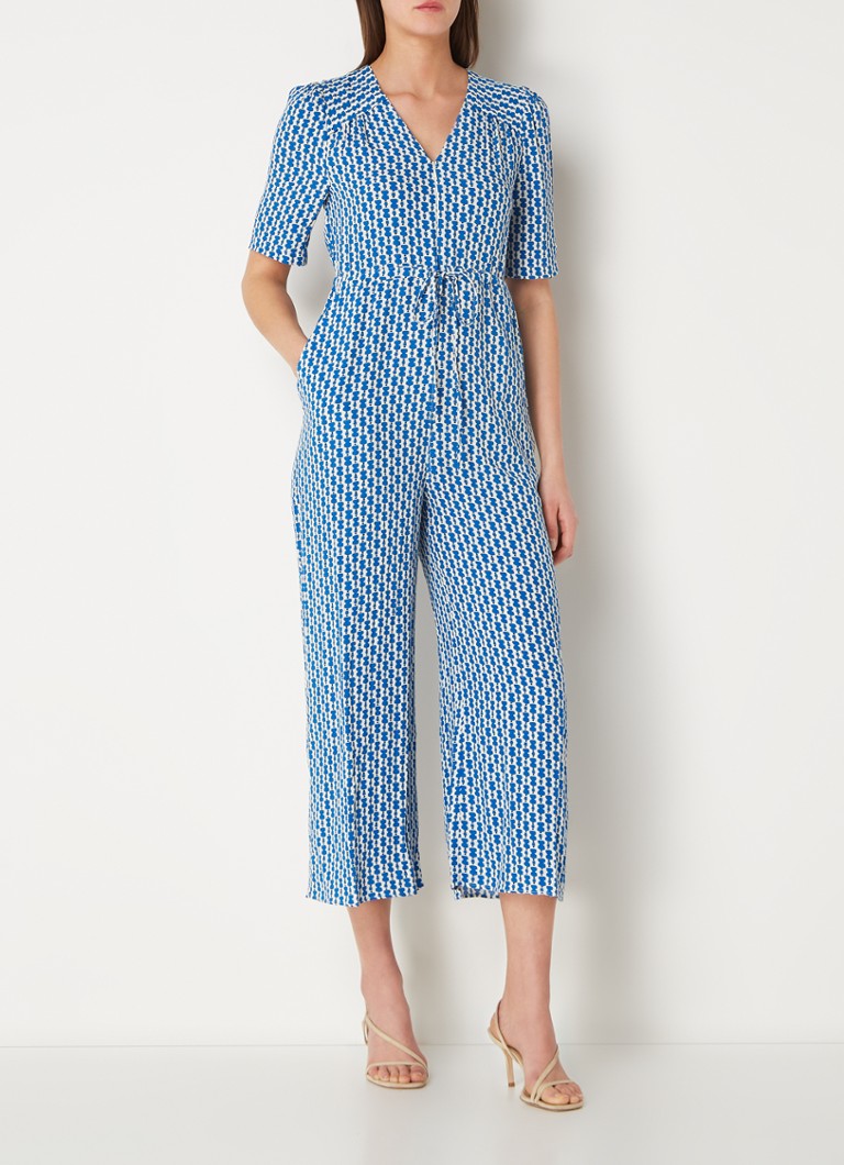 Whistles Loose fit cropped jumpsuit met grafische print en