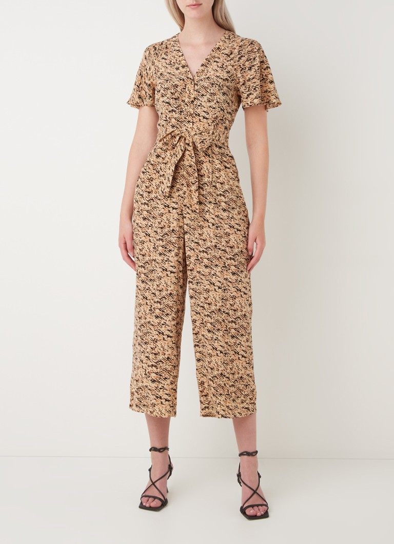 Whistles Loose fit cropped jumpsuit met print en steekzakken