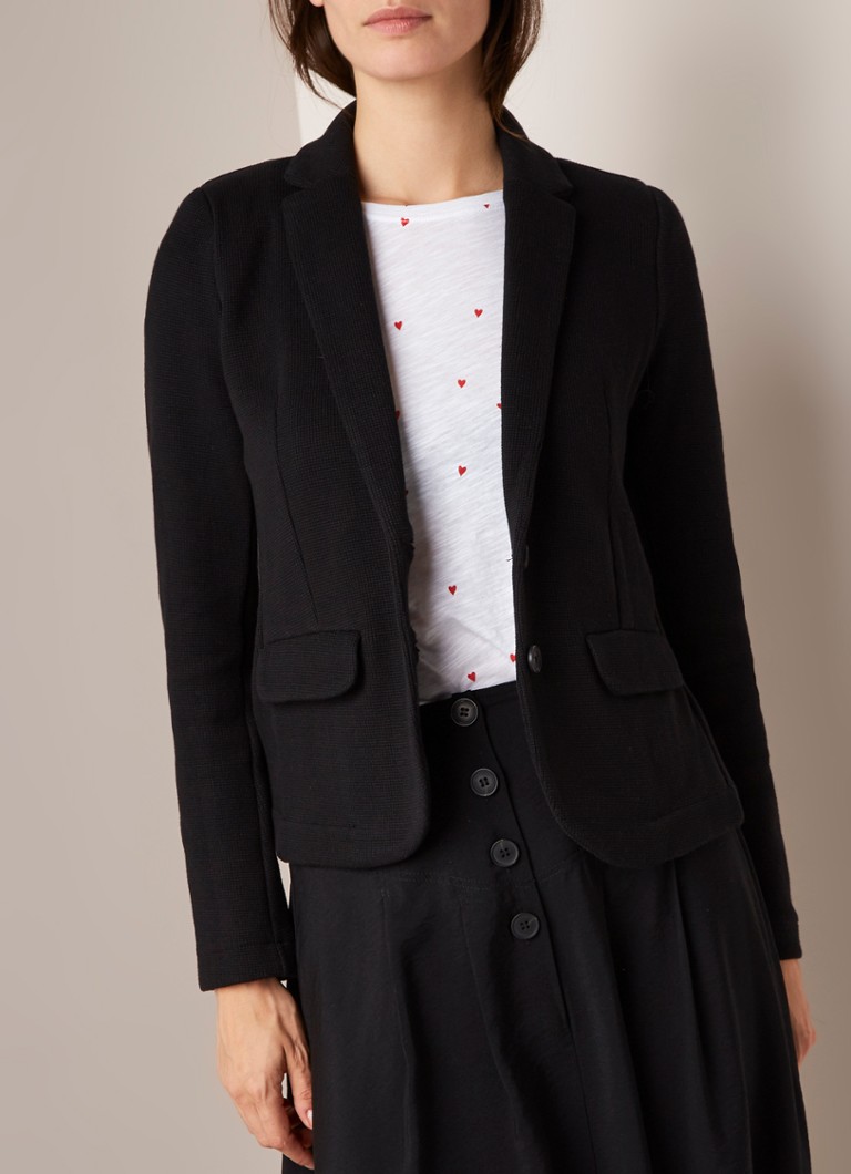 Whistles Slim fit blazer van jersey met micro structuur • Zwart • de Bijenkorf