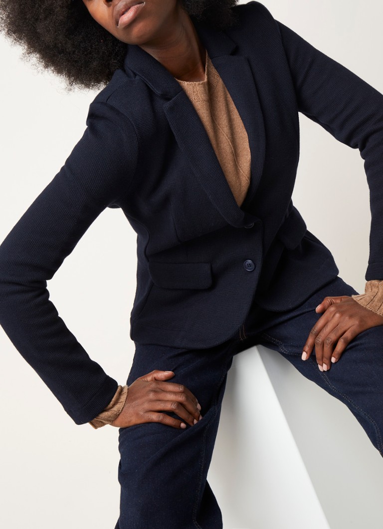 Whistles Slim fit blazer van jersey met structuur • Donkerblauw • de Bijenkorf