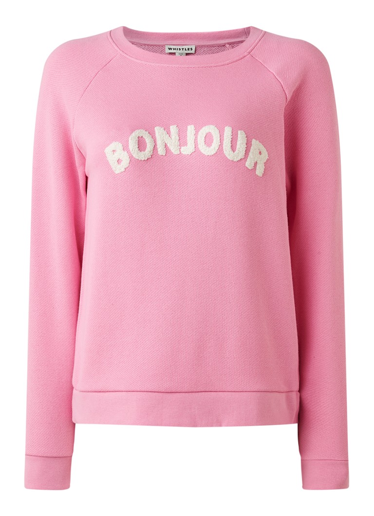 Whistles - Sweater met borduring - Roze