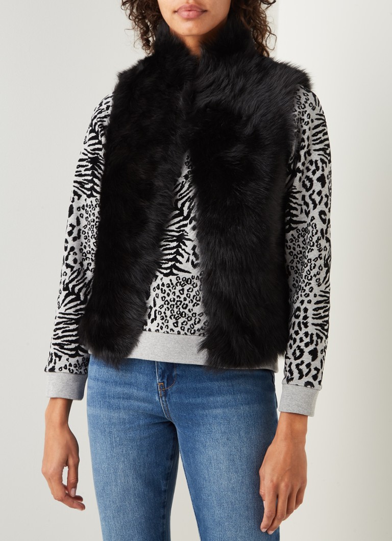 Whistles Toscana gilet van lamsleer • Zwart • de Bijenkorf