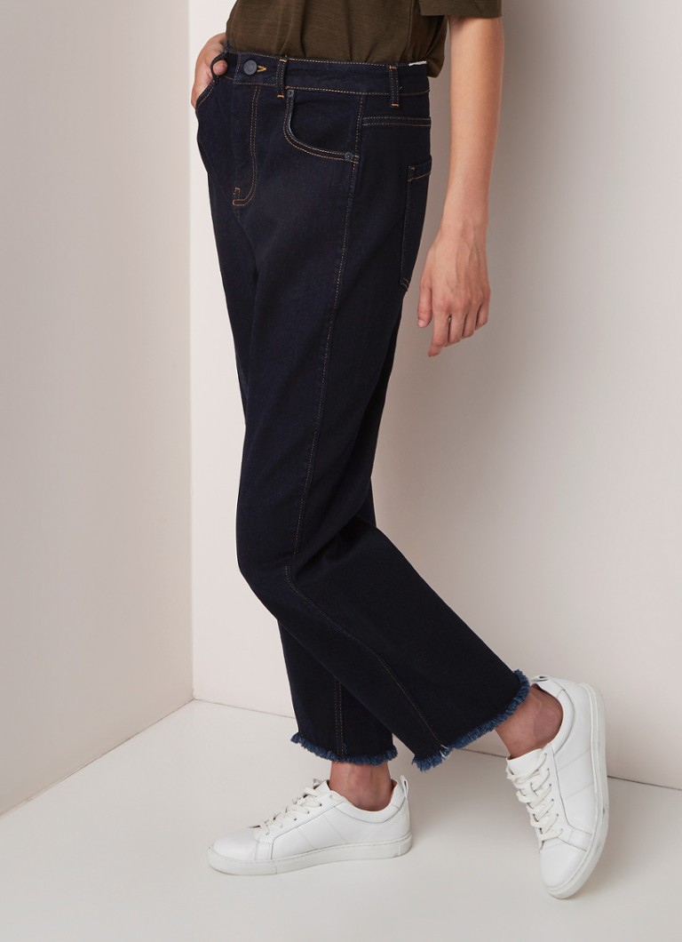 Whistles Whistles High waist jeans met baggy fit en donkere wassing