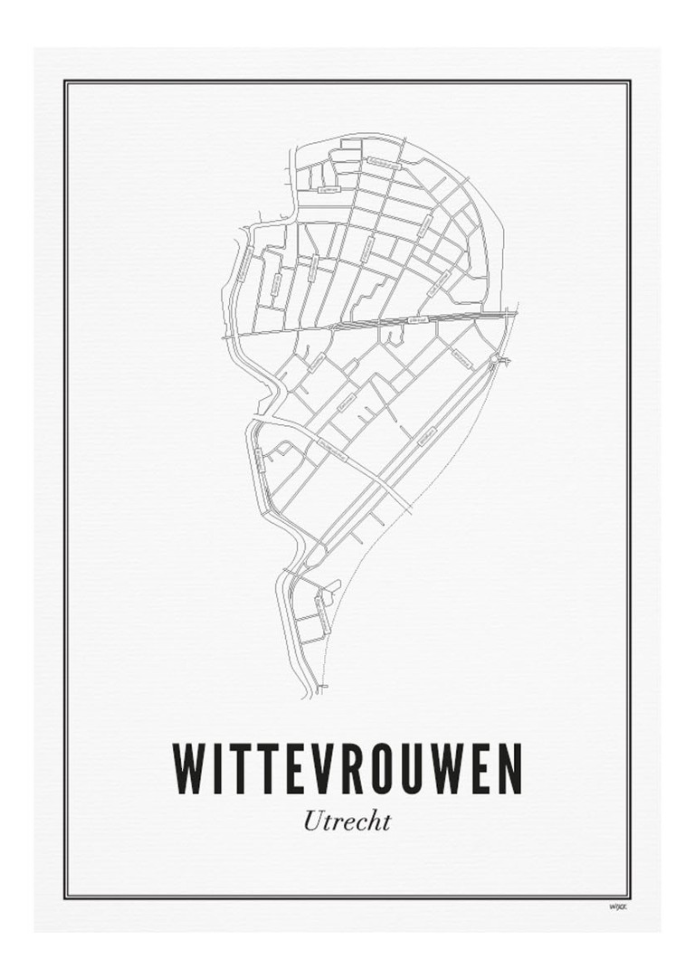 WIJCK. - Utrecht Wittevrouwen print - Wit