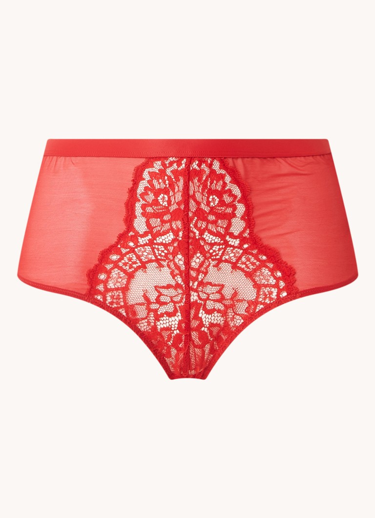 Wolford Belle Fleur Control high waisted slip met kant • Rood • de