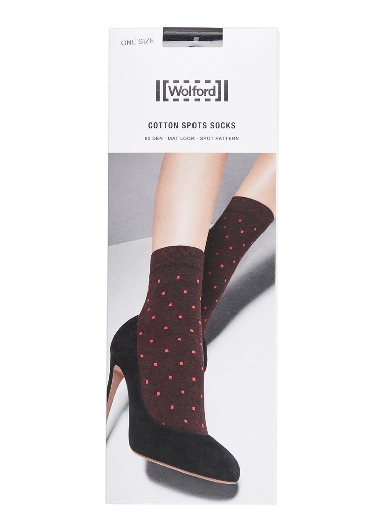 Wolford - Cotton Spots sokken met stippenprint - Zwart