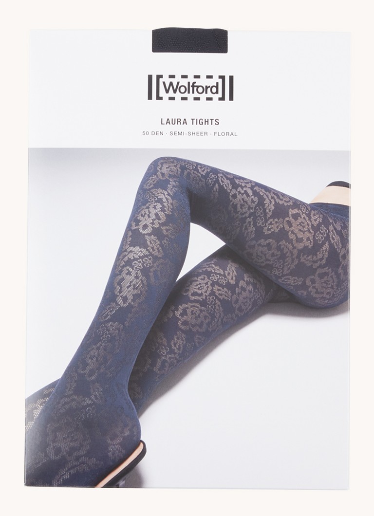 Wolford Laura panty in 50 denier met bloemenprint • Zwart • de Bijenkorf