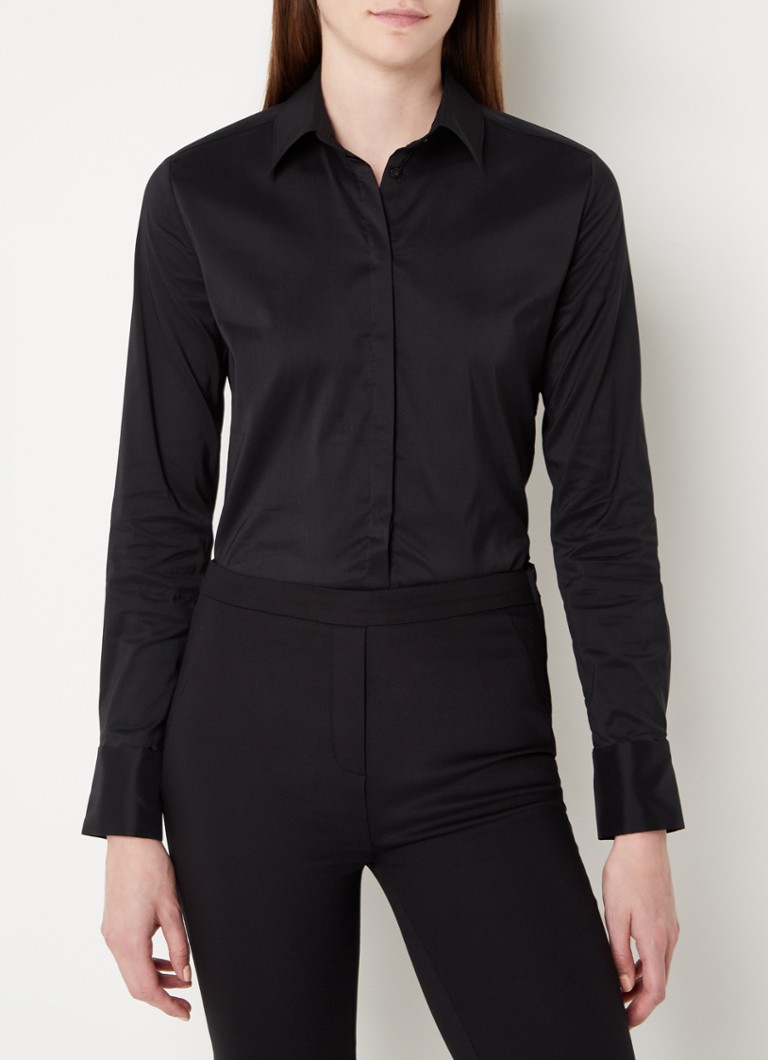 Wolford - London Effect body met blinde knoopsluiting - Diepzwart