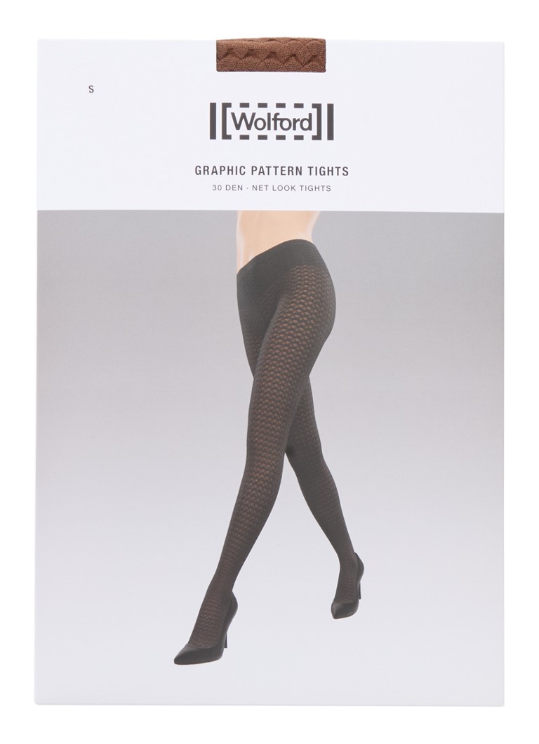 Wolford - Panty met grafische print in 30 denier - Bruin