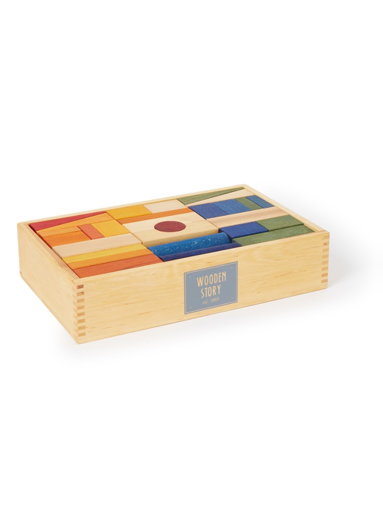 Wooden Story Stapelblokken regenboog XL 63 stuks • Multicolor • de