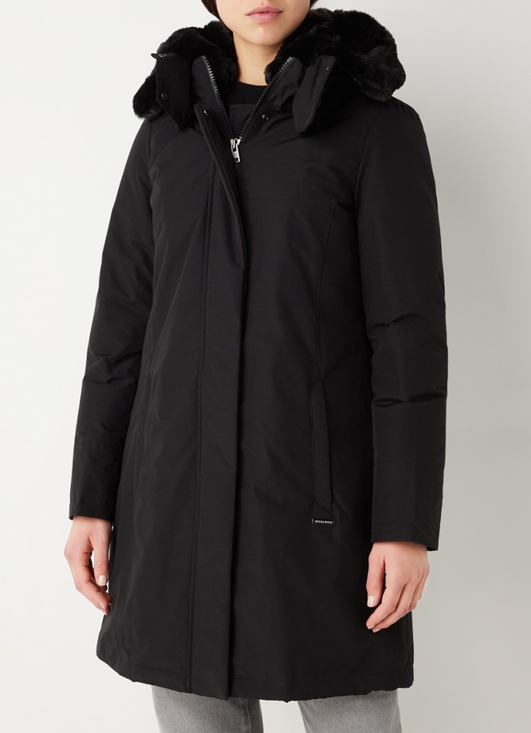 ophouden tuberculose teleurstellen Woolrich Bow Bridge gewatteerde parka met afneembare capuchon van  imitatiebont • Zwart • de Bijenkorf