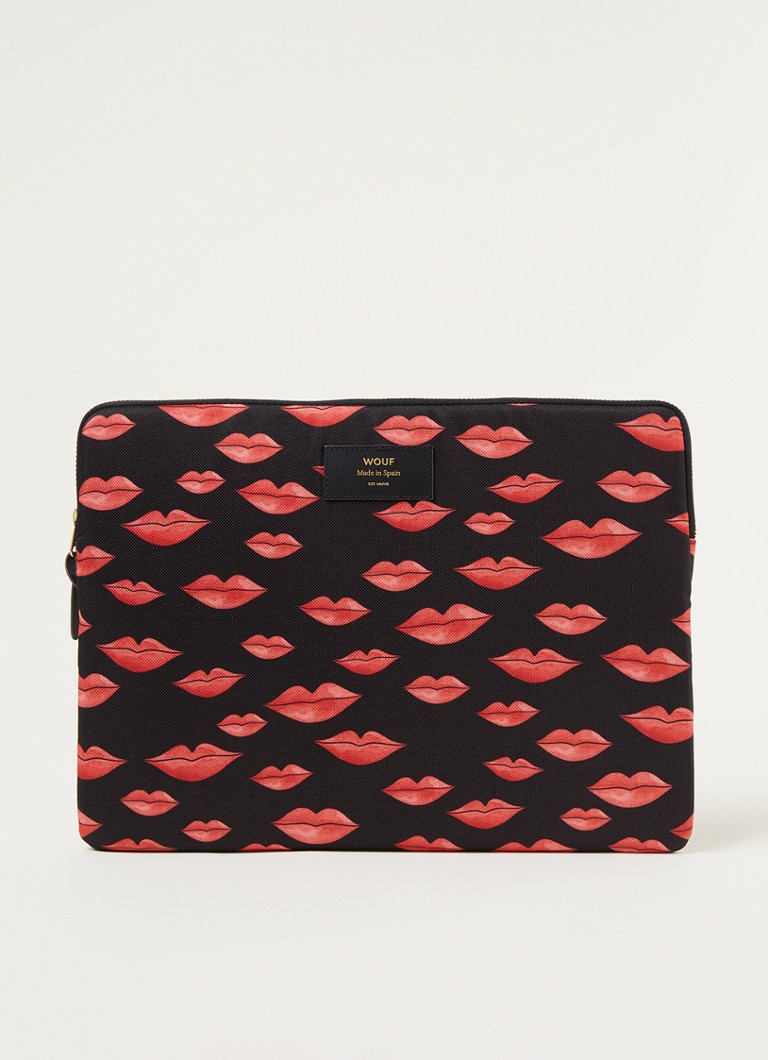 Wouf - Beso laptophoes met print 13 inch - Rood