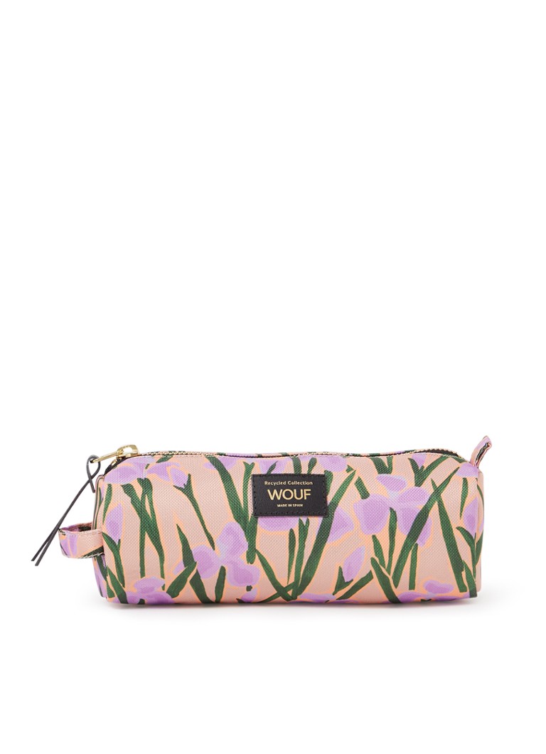 Wouf - Iris pennenetui met bloemenprint - Lila