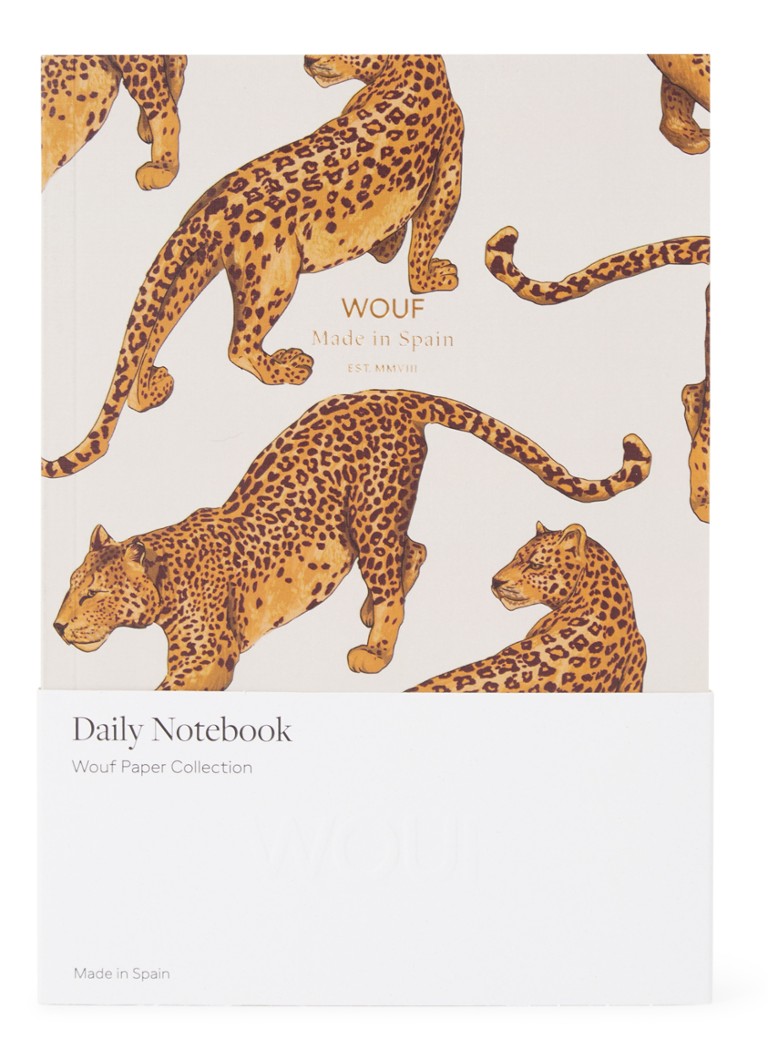 Wouf - The Leopard A5 gelinieerd notitieboek  - Grijs
