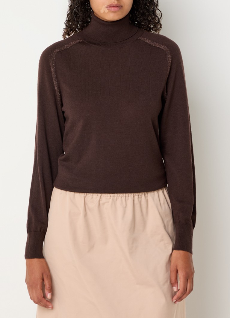 Xandres Zippora fjingebreide coltrui van merinowol met lurex