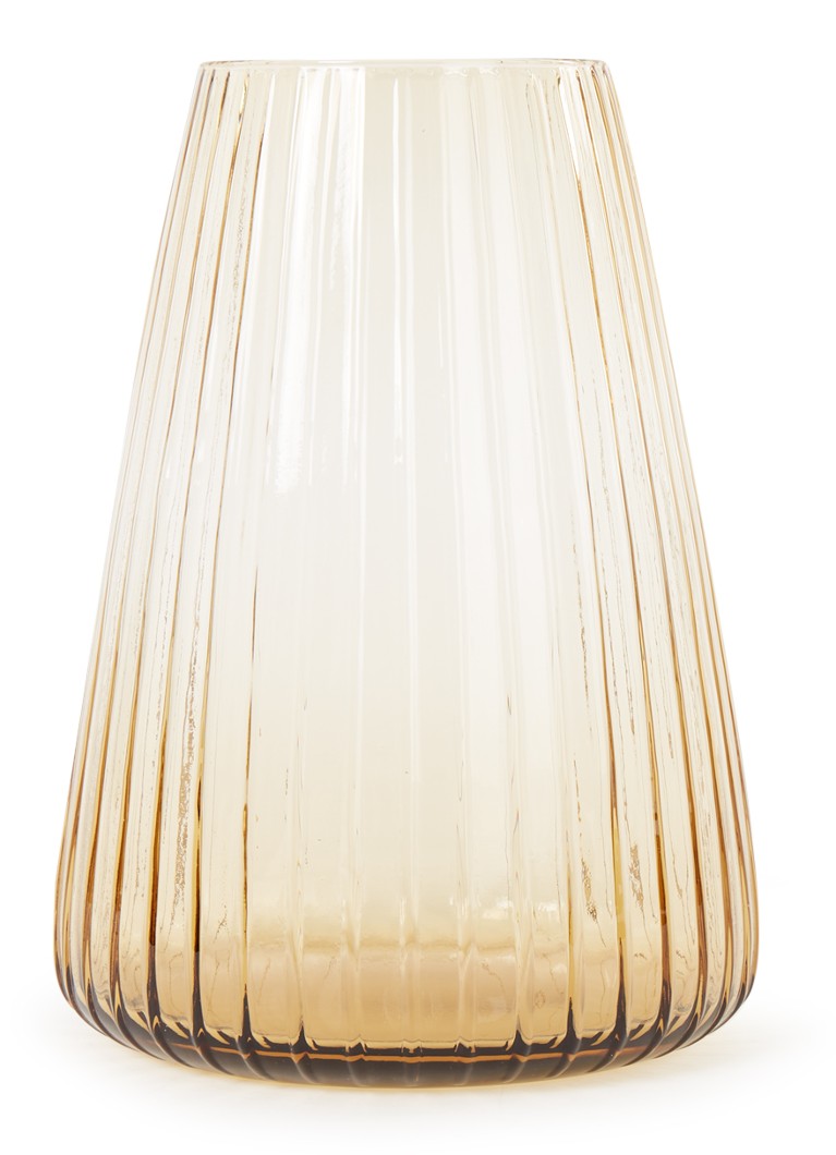 XLBoom Dim Stripe Large vaas 30 cm • Lichtgeel • de Bijenkorf