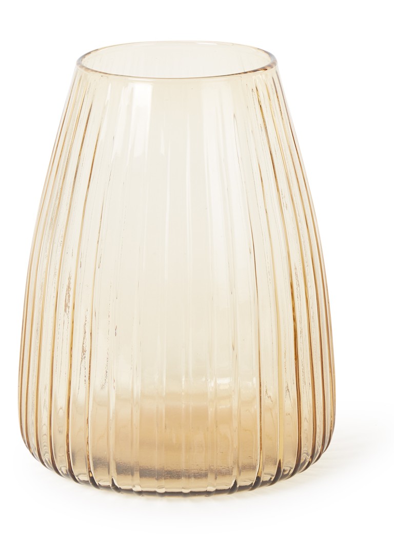 XLBoom Dim Stripe Medium vaas 23 cm • Lichtgeel • de Bijenkorf