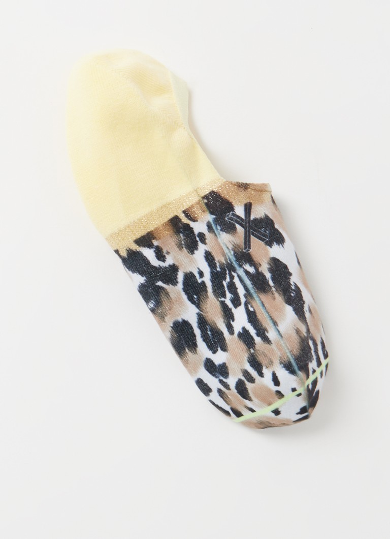 XPOOOS - Gwen sokken met panterprint - Geel