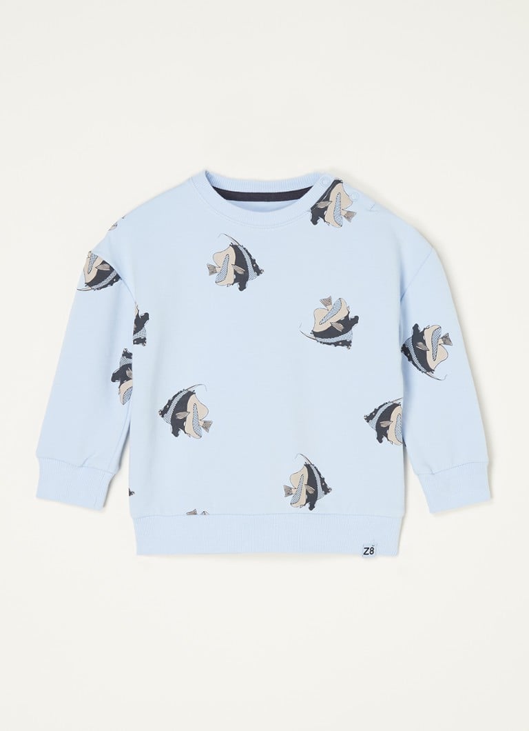 Octave sweater met print • Lichtblauw • Bijenkorf