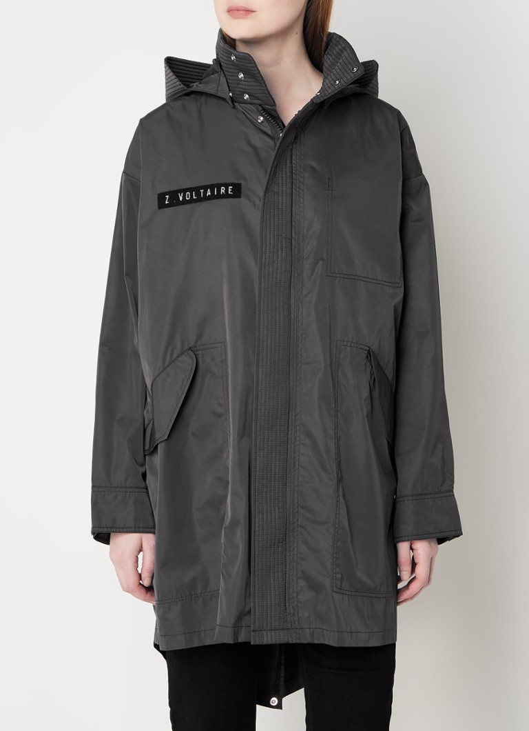 Zadig&Voltaire - Beckett parka met afneembare capuchon en klepzakken  - Donkergrijs