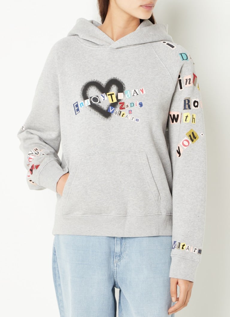 Zadig&Voltaire - Georgy hoodie met print en strass - Grijsmele