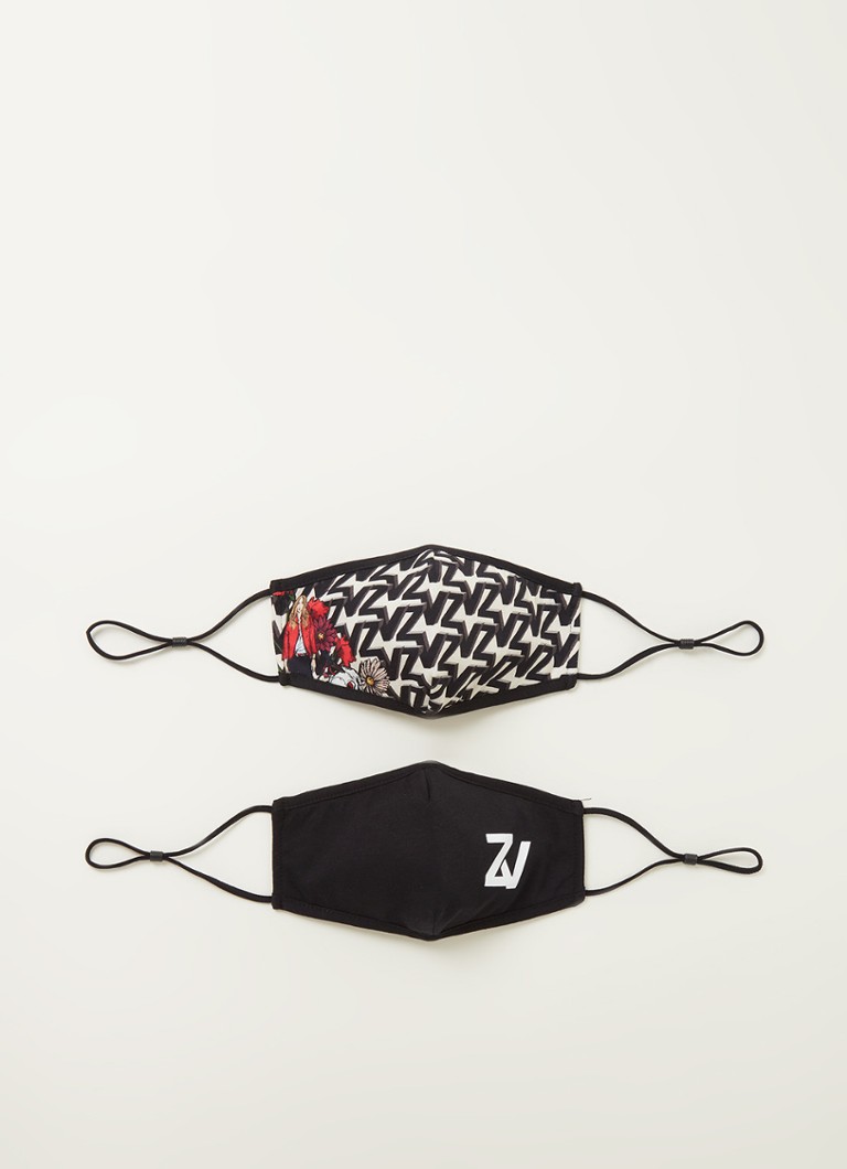 Zadig&Voltaire - Niet-medisch mondkapje met logo in 2-pack  - Zwart